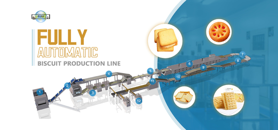 A to Z Biscuit Line Full Automatic Biscuit Processing Line 500kg/H  Biscuit Making Equipment